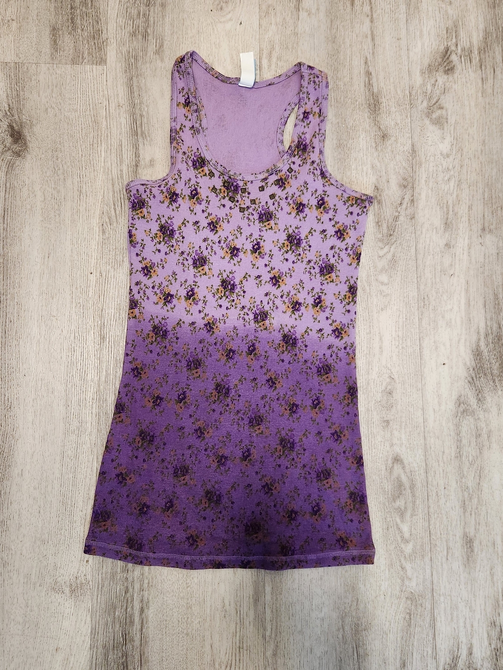 Vintage Lavender Floral Racerback Tank Top